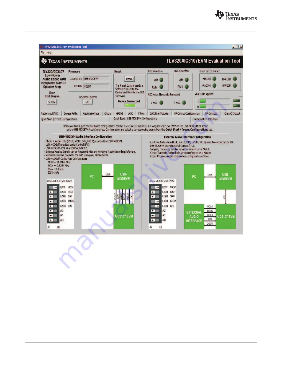 Texas Instruments TLV320AIC3007EVM-K User Manual Download Page 10