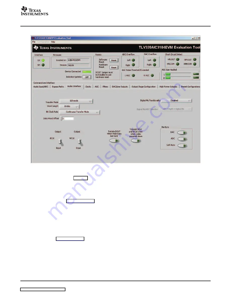 Texas Instruments TLV320AIC3104EVM User Manual Download Page 15