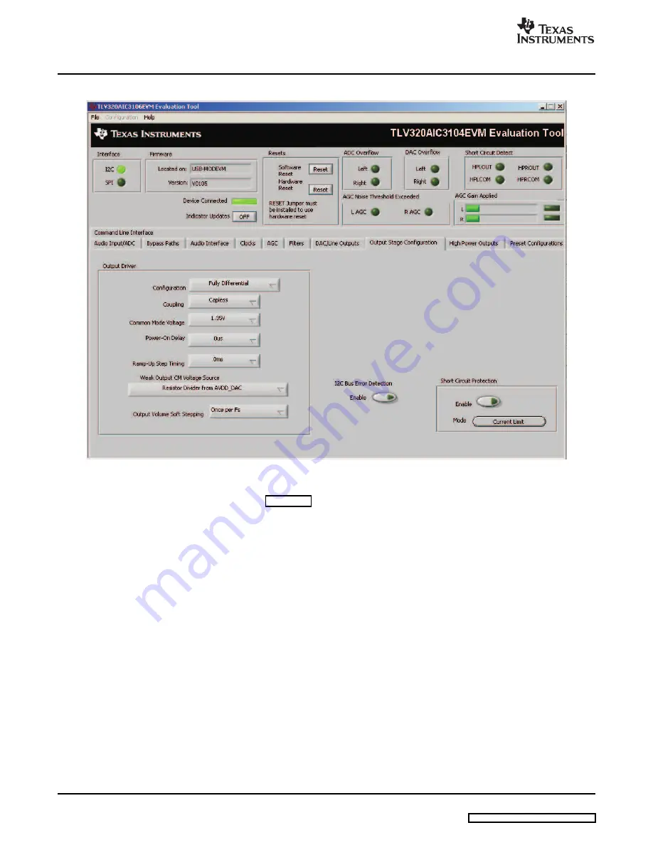 Texas Instruments TLV320AIC3104EVM Скачать руководство пользователя страница 30