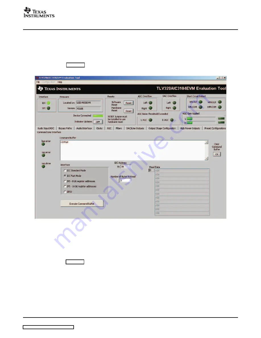 Texas Instruments TLV320AIC3104EVM Скачать руководство пользователя страница 35