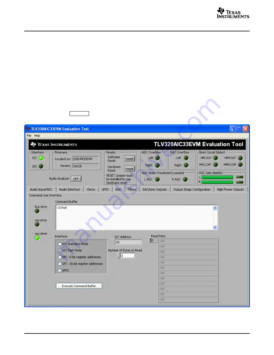 Texas Instruments TLV320AIC33EVM Скачать руководство пользователя страница 34