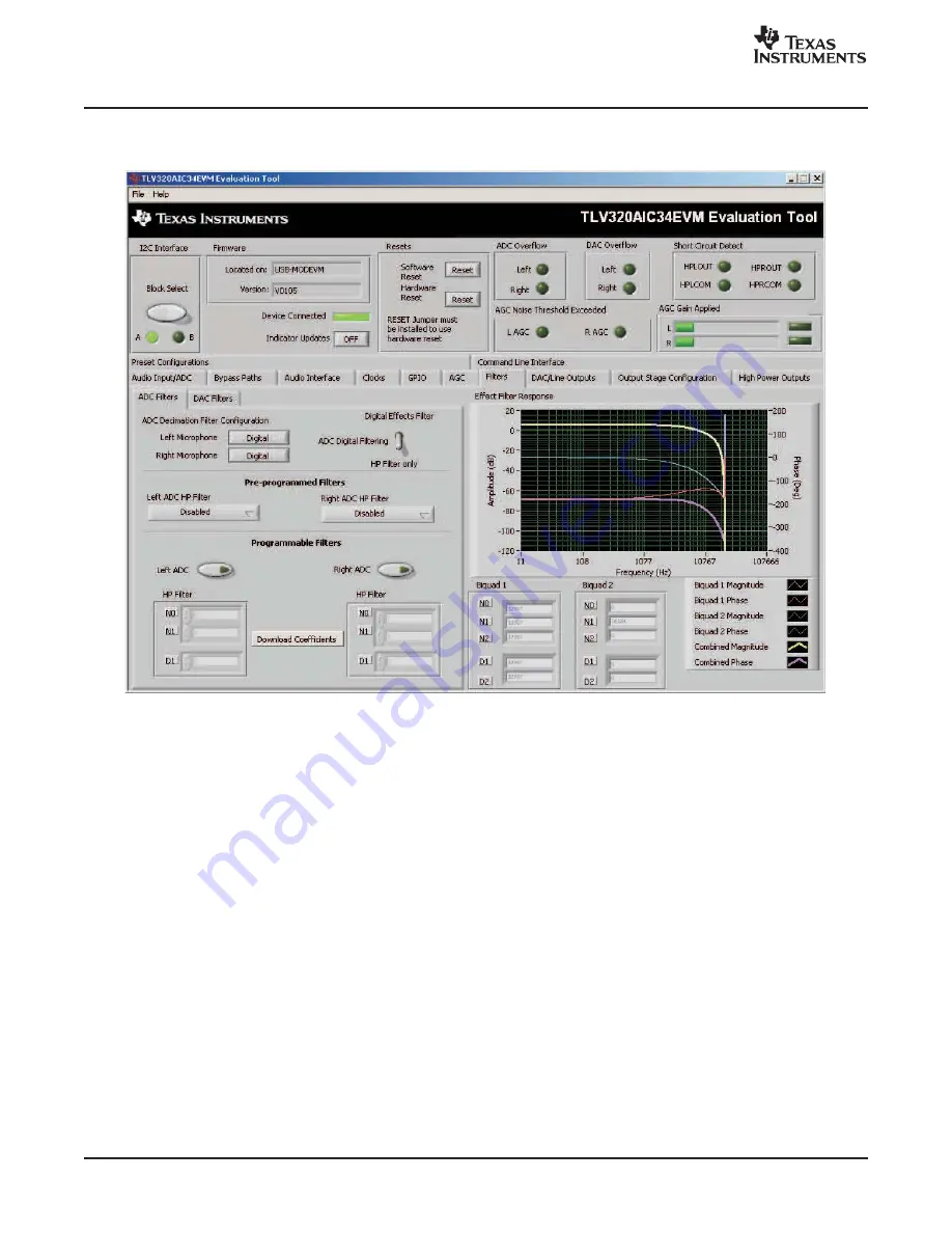 Texas Instruments TLV320AIC34EVM-K Скачать руководство пользователя страница 22