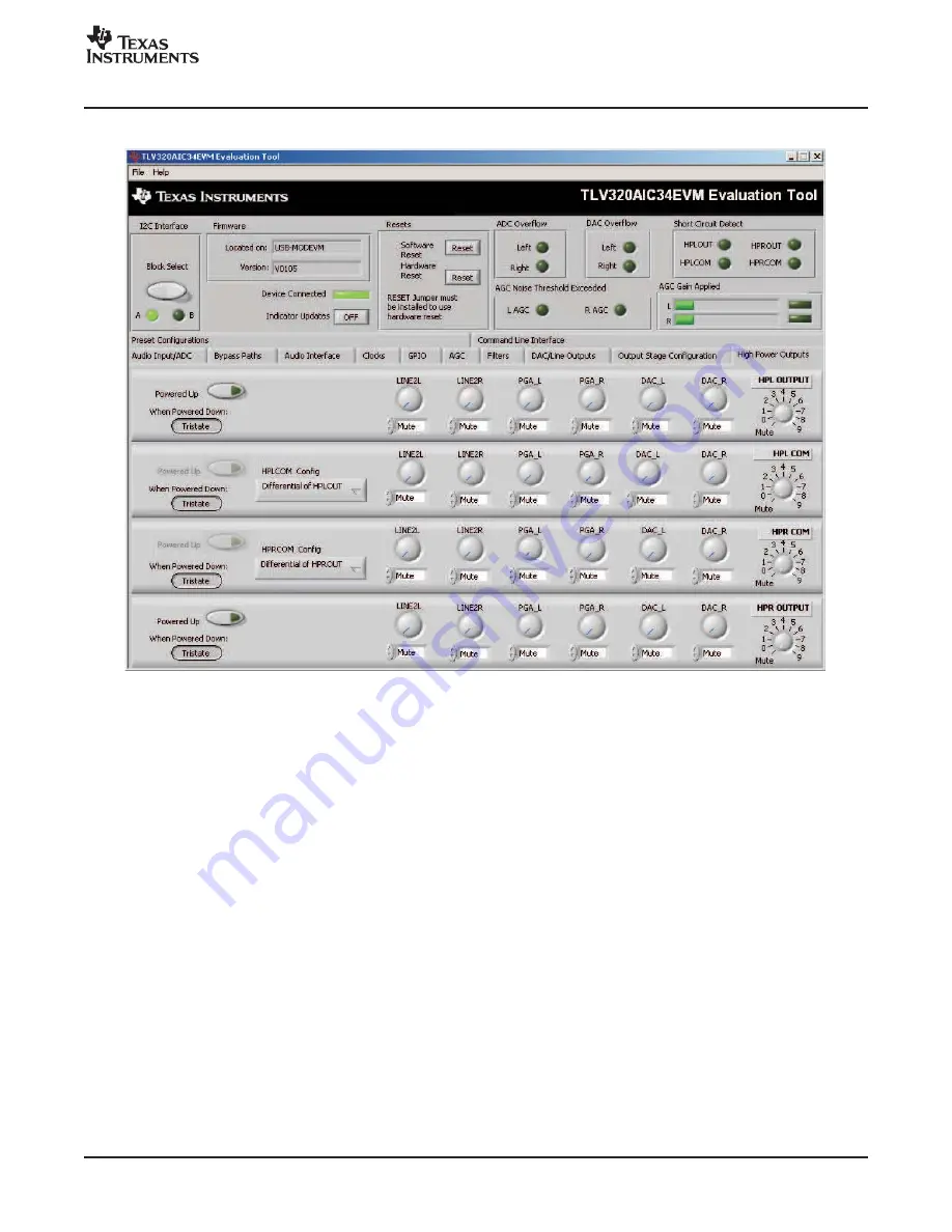 Texas Instruments TLV320AIC34EVM-K Скачать руководство пользователя страница 33