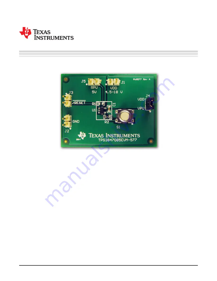 Texas Instruments TPS3847085EVM-577 Скачать руководство пользователя страница 1