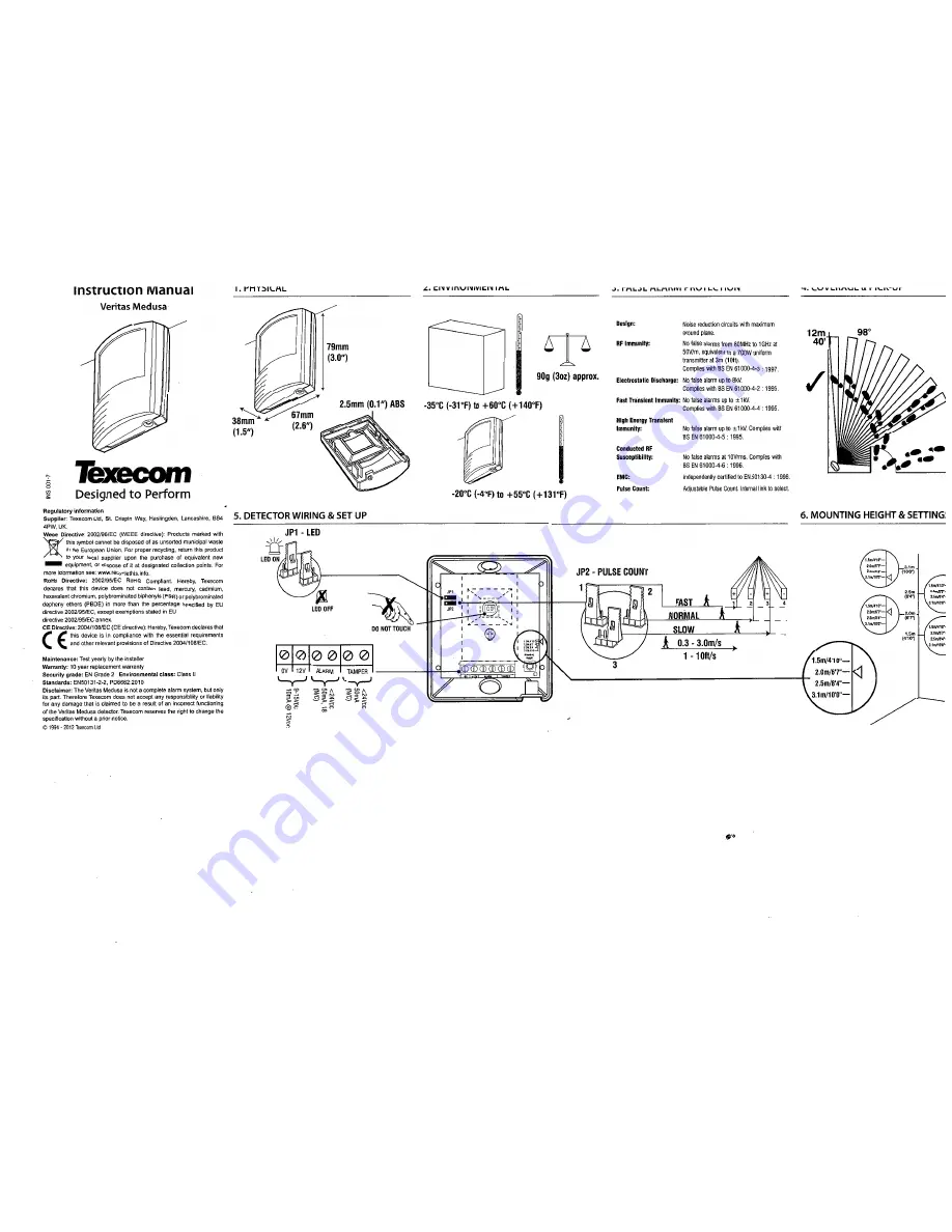 Texecom Veritas Medusa Instruction Manual Download Page 1