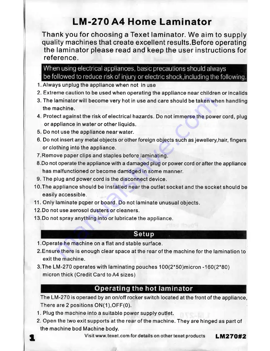 texet LM-270 A4 User Manual Download Page 2