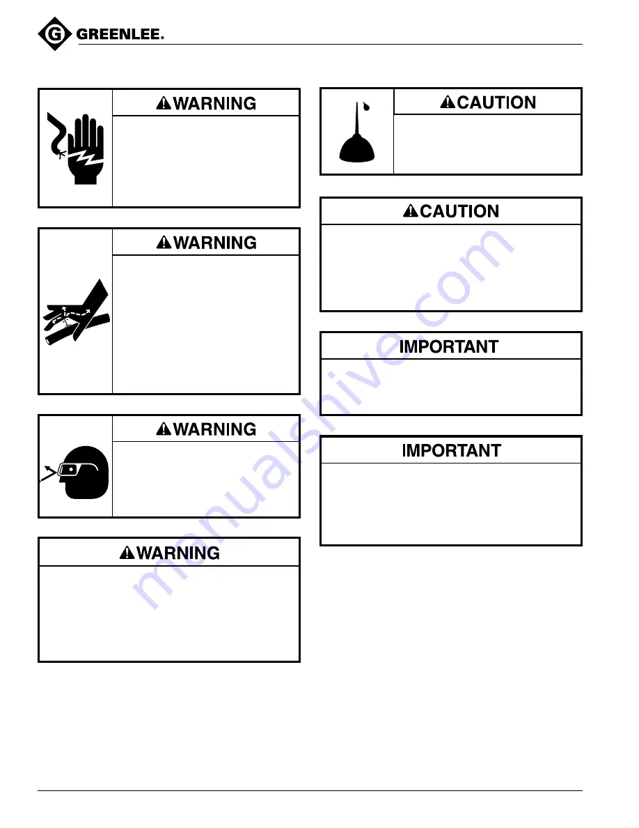 Textron Greenlee 960 PS Series Instruction Manual Download Page 4