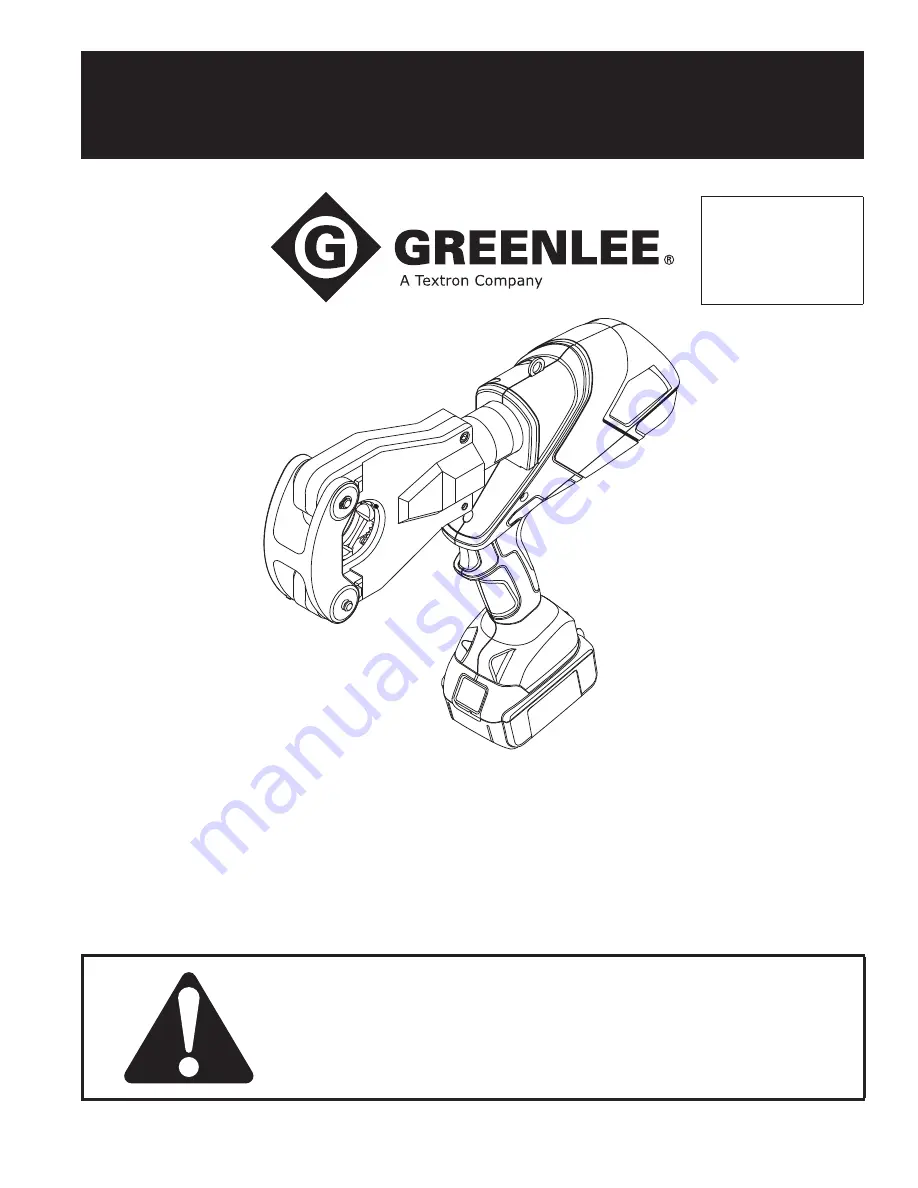 Textron Greenlee EK6FTLX Operation Manual Download Page 1