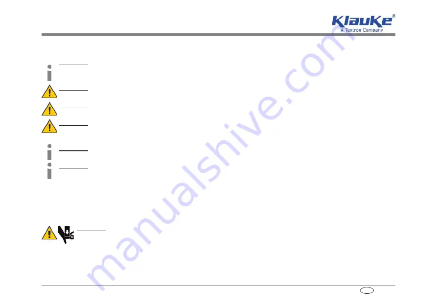 Textron Klauke Mini MAP 1 Instruction Manual Download Page 26