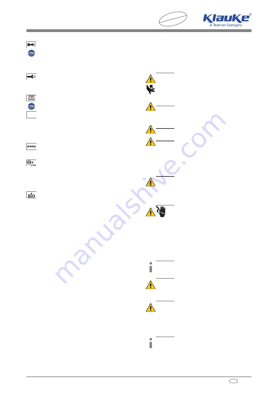 Textron Klauke Ultra+ EK 120/30-L Instruction Manual Download Page 13