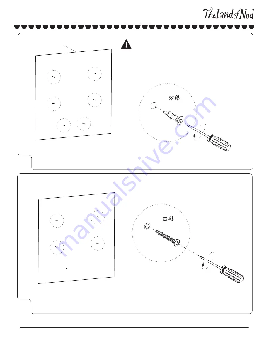 The Land of Nod 3 Tiers Wall Desk Assembly Instructions Manual Download Page 6