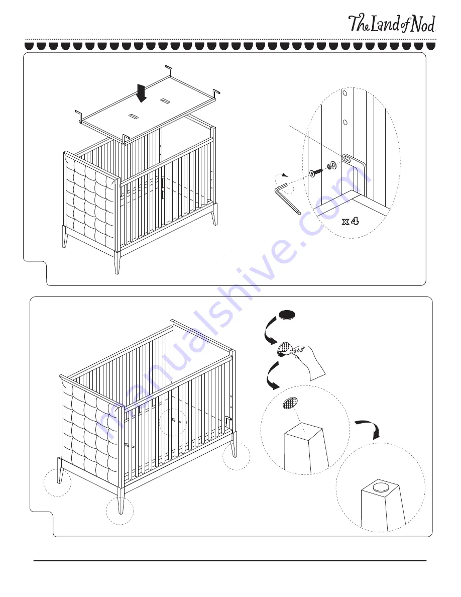 The Land of Nod Bowery Crib Assembly Instructions Manual Download Page 6