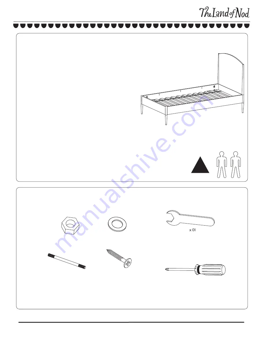 The Land of Nod Hampshire Arched Twin Bed Assembly Instructions Download Page 2