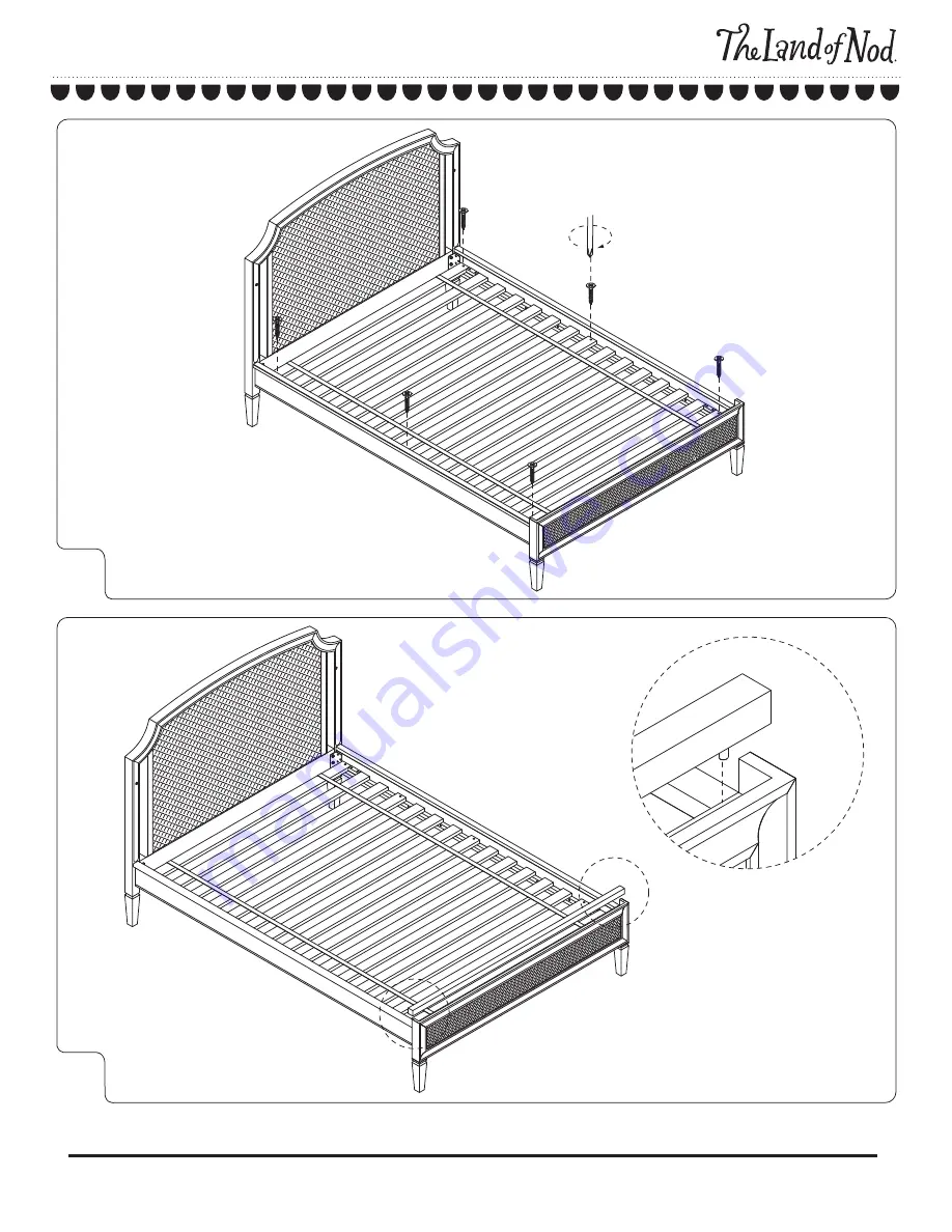 The Land of Nod Harmony Full Bed Conversion Kit Assembly Instructions Manual Download Page 5