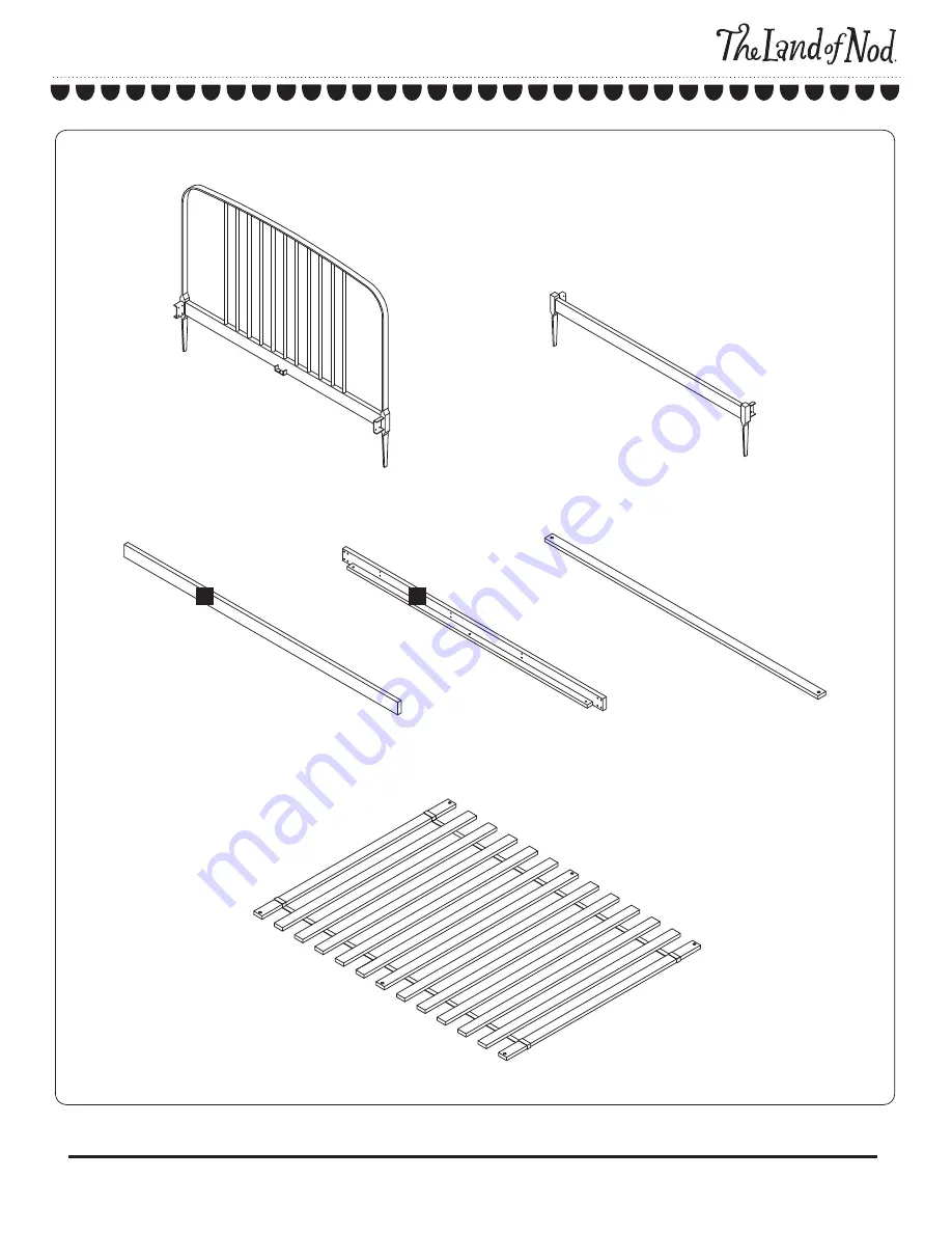 The Land of Nod Larkin Low Footboard Full Bed Assembly Instructions Download Page 3