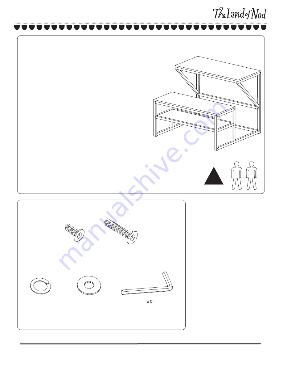 The Land of Nod New School Desk and Bench Assembly Instructions Download Page 1