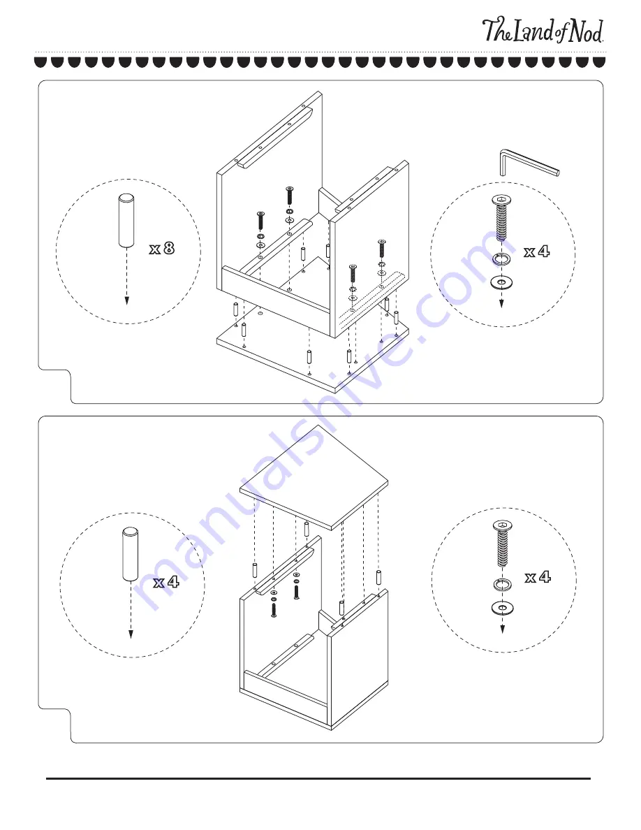 The Land of Nod Storage Cube Bench Assembly Instructions Download Page 3