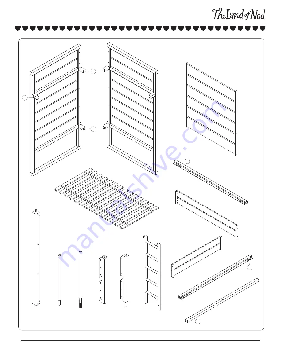 The Land of Nod Tall Order Loft Bed Assembly Instructions Manual Download Page 3