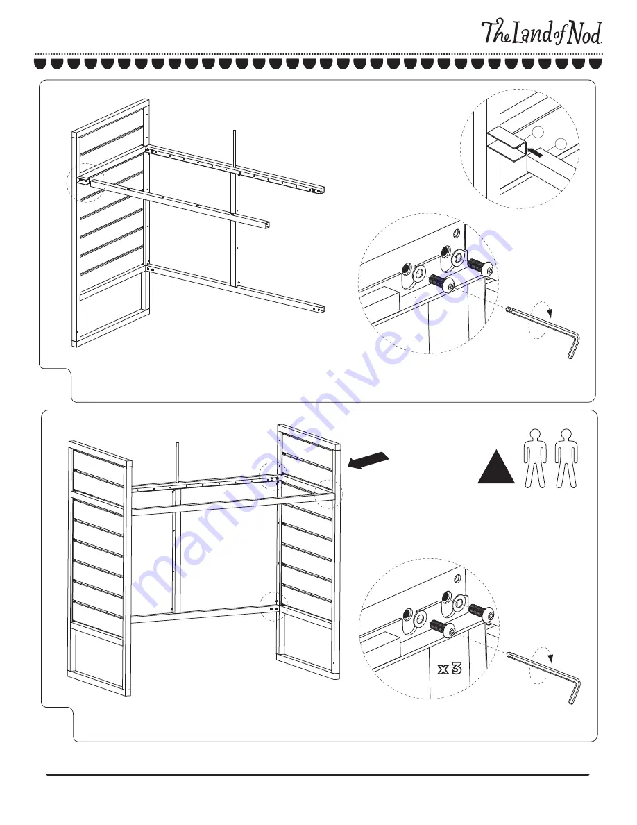 The Land of Nod Tall Order Loft Bed Assembly Instructions Manual Download Page 6