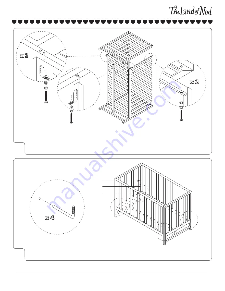 The Land of Nod Taylor Crib Assembly Instructions Manual Download Page 5