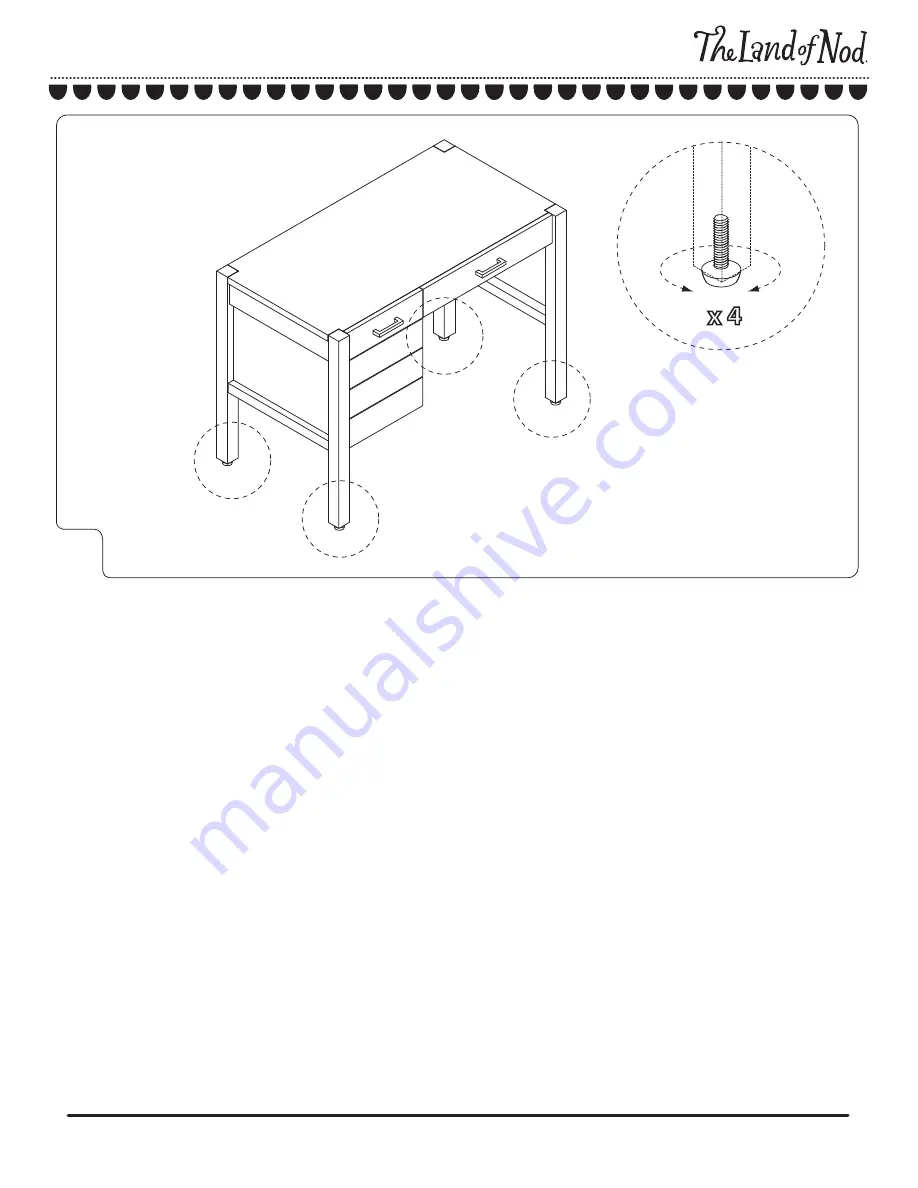 The Land of Nod Uptown Desk Assembly Instructions Manual Download Page 7