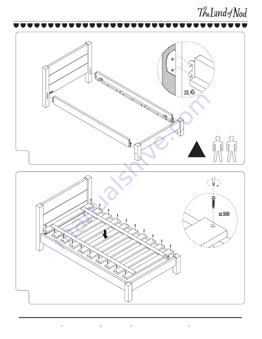 The Land of Nod Uptown Toddler Bed Assembly Instructions Download Page 4