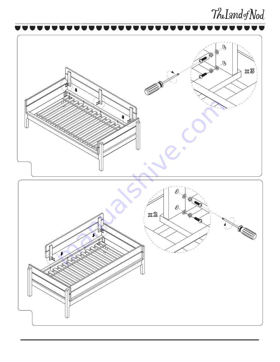 The Land of Nod Wrightwood Bunk Bed Assembly Instructions Manual Download Page 7