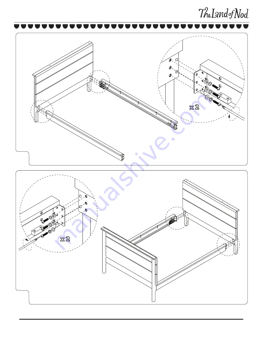 The Land of Nod Wrightwood Twin-over-Full Bunk Bed Assembly Instructions Manual Download Page 4