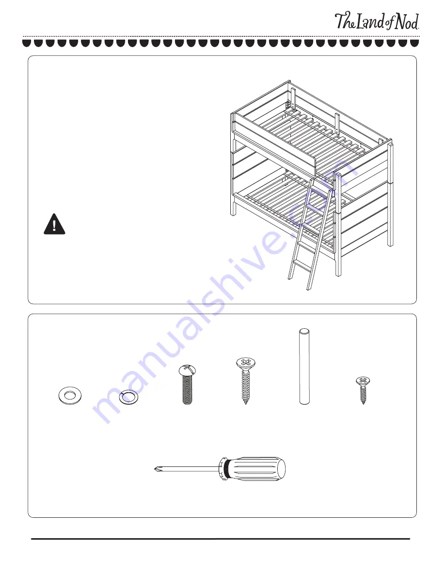 The Land of Nod Wrightwood Twin-over-Twin Bunk Bed Assembly Instructions Manual Download Page 2