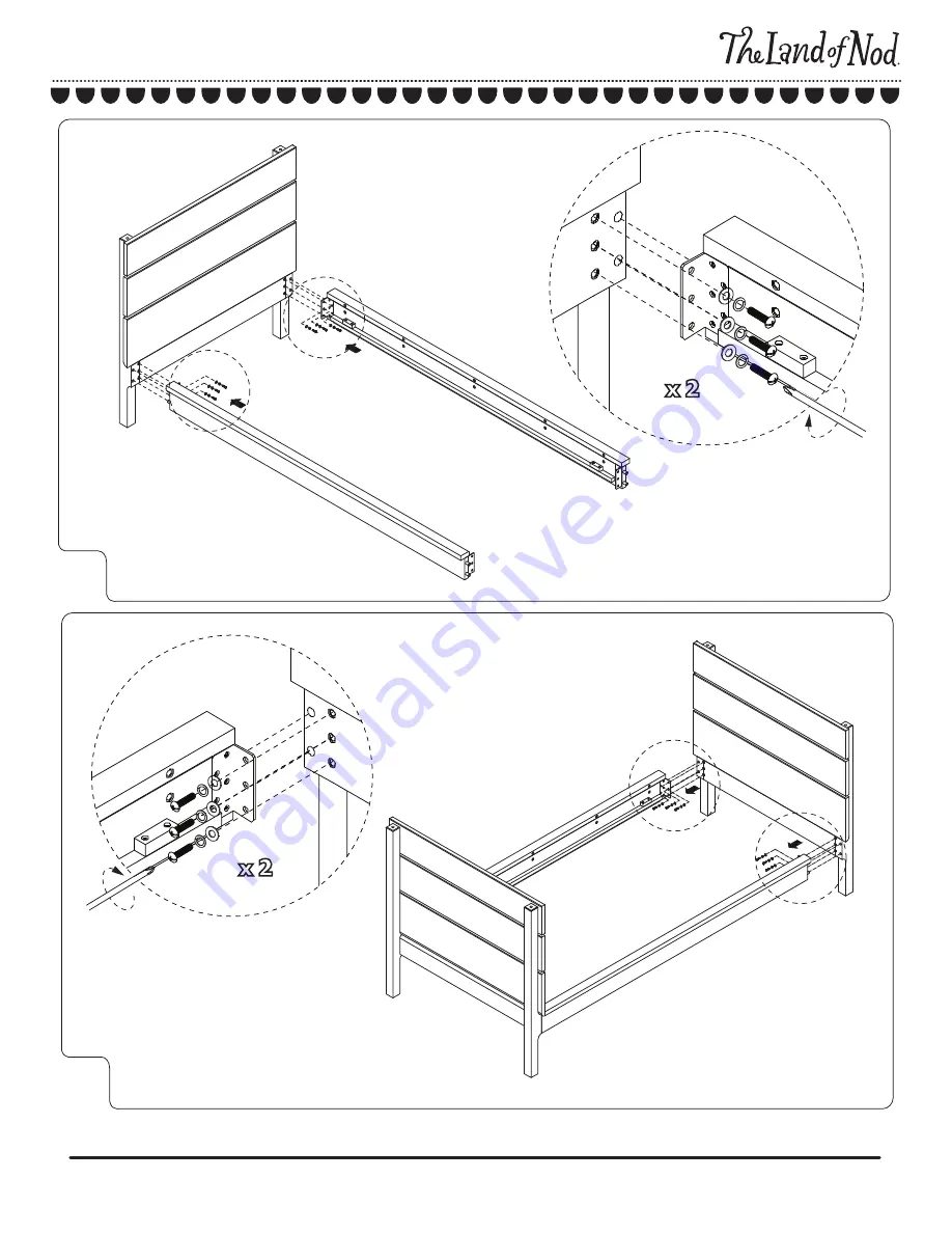 The Land of Nod Wrightwood Twin-over-Twin Bunk Bed Assembly Instructions Manual Download Page 4