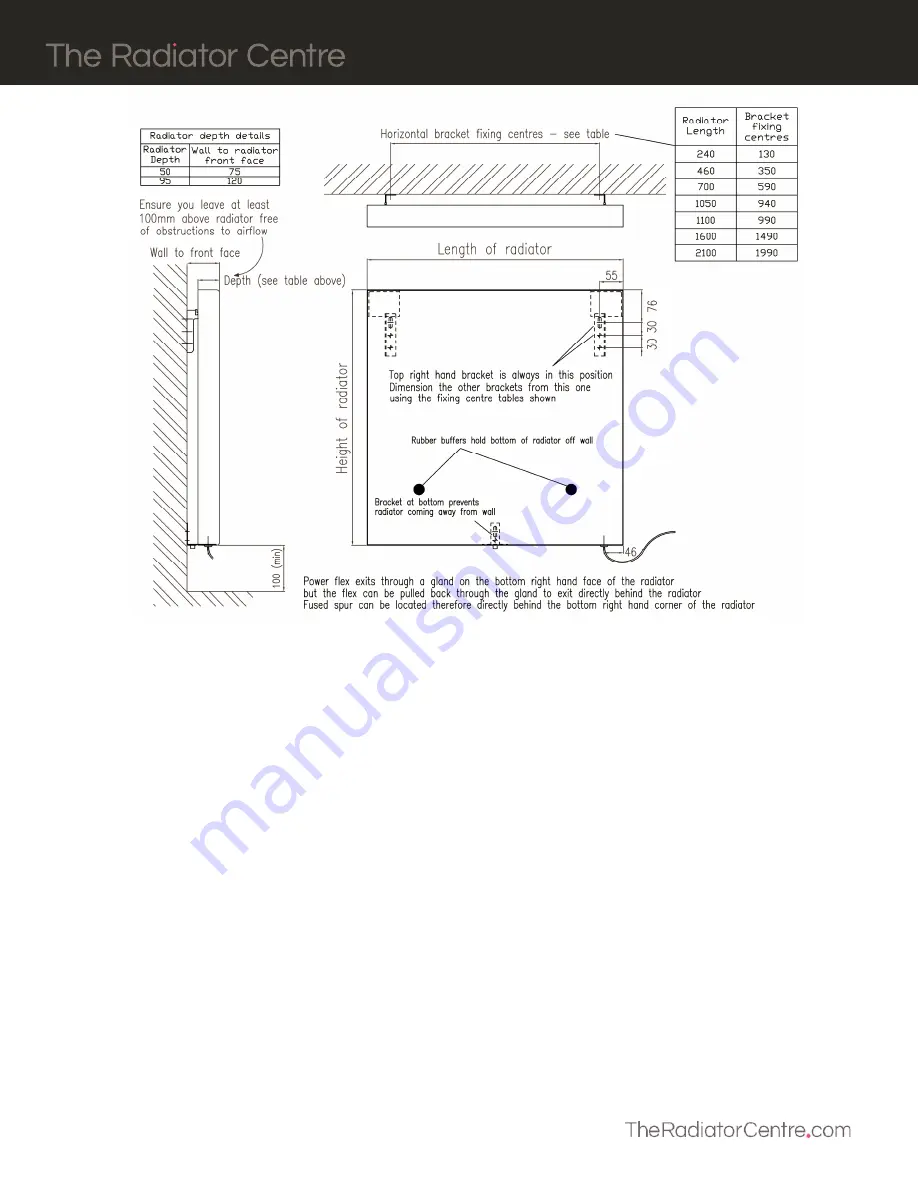The Radiator Centre Outline Electric Series Скачать руководство пользователя страница 2