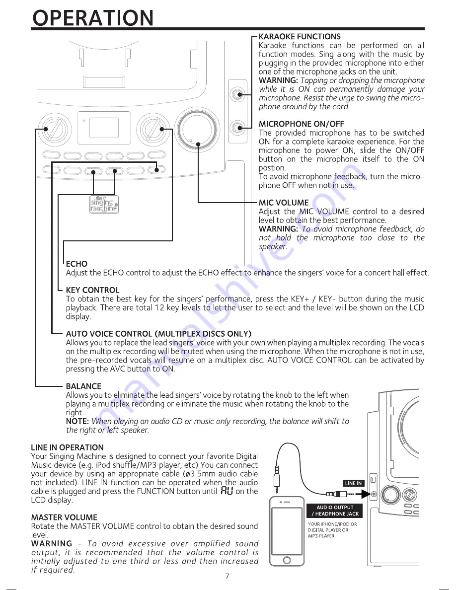 The Singing Machine iSM990 Instruction Manual Download Page 9