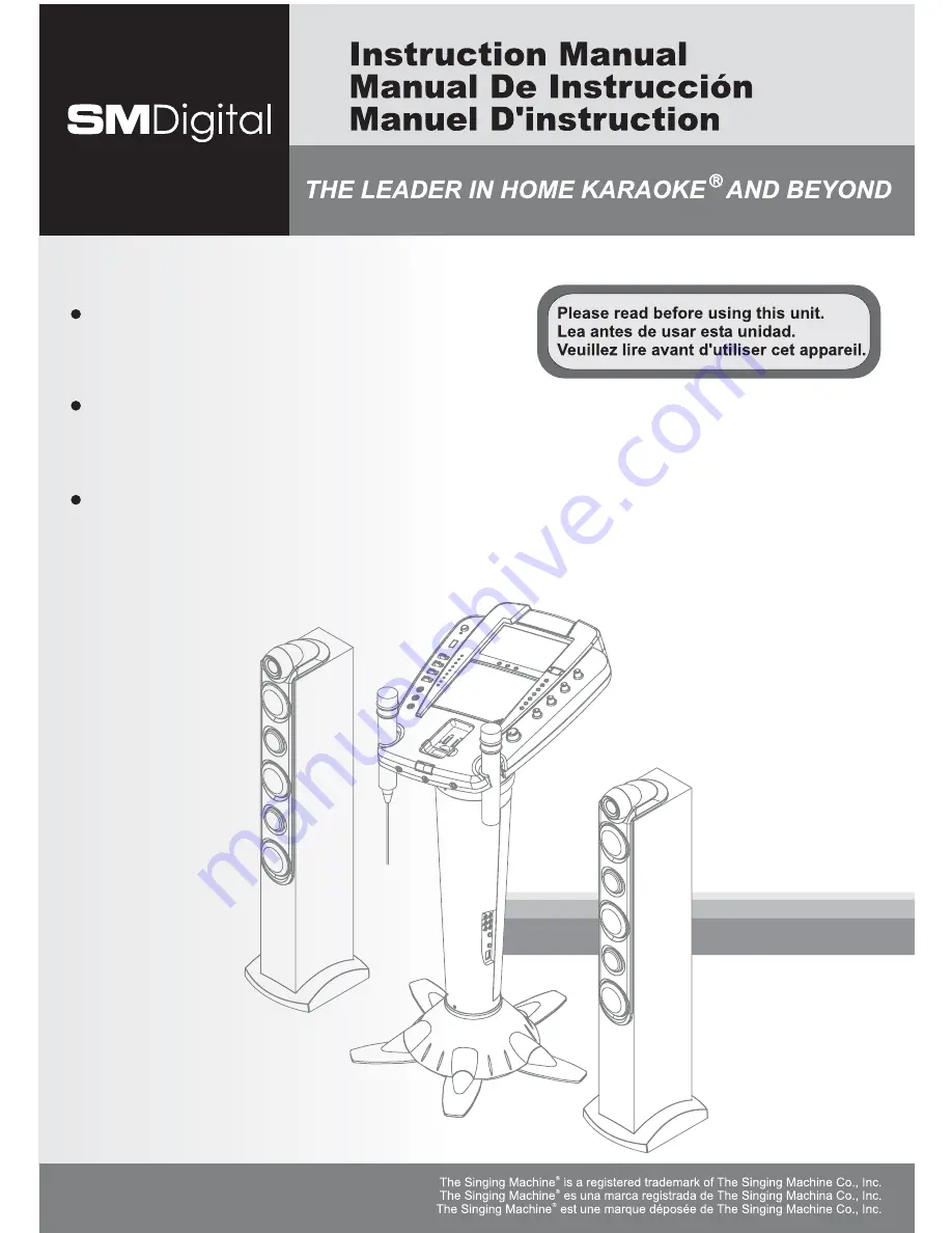 The Singing Machine Pedestal CDG Karaoke System iSM-1010 Скачать руководство пользователя страница 1