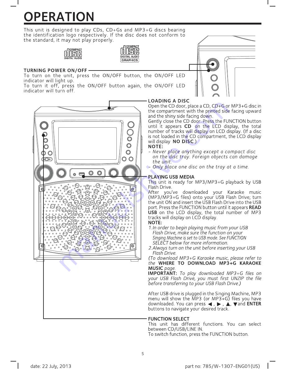 The Singing Machine STVG785 Instruction Manual Download Page 5