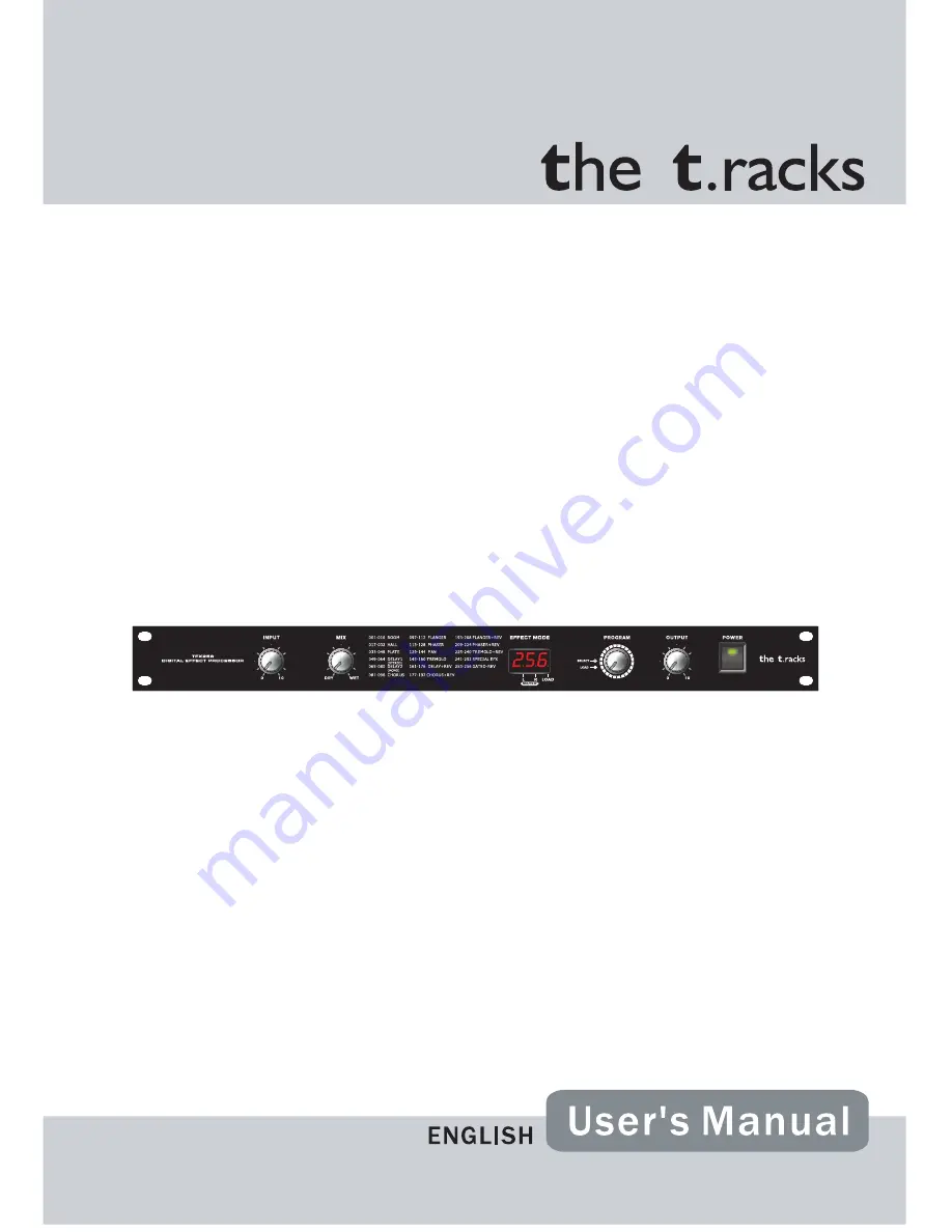 The t.racks TFX256 PRO User Manual Download Page 1