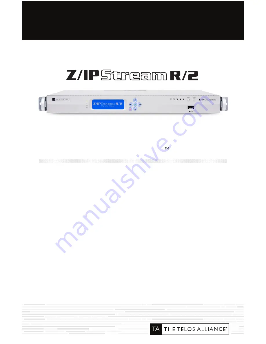 The Telos Alliance Z/IPSTREAM R/2 Quick Start Installation Manual Download Page 1