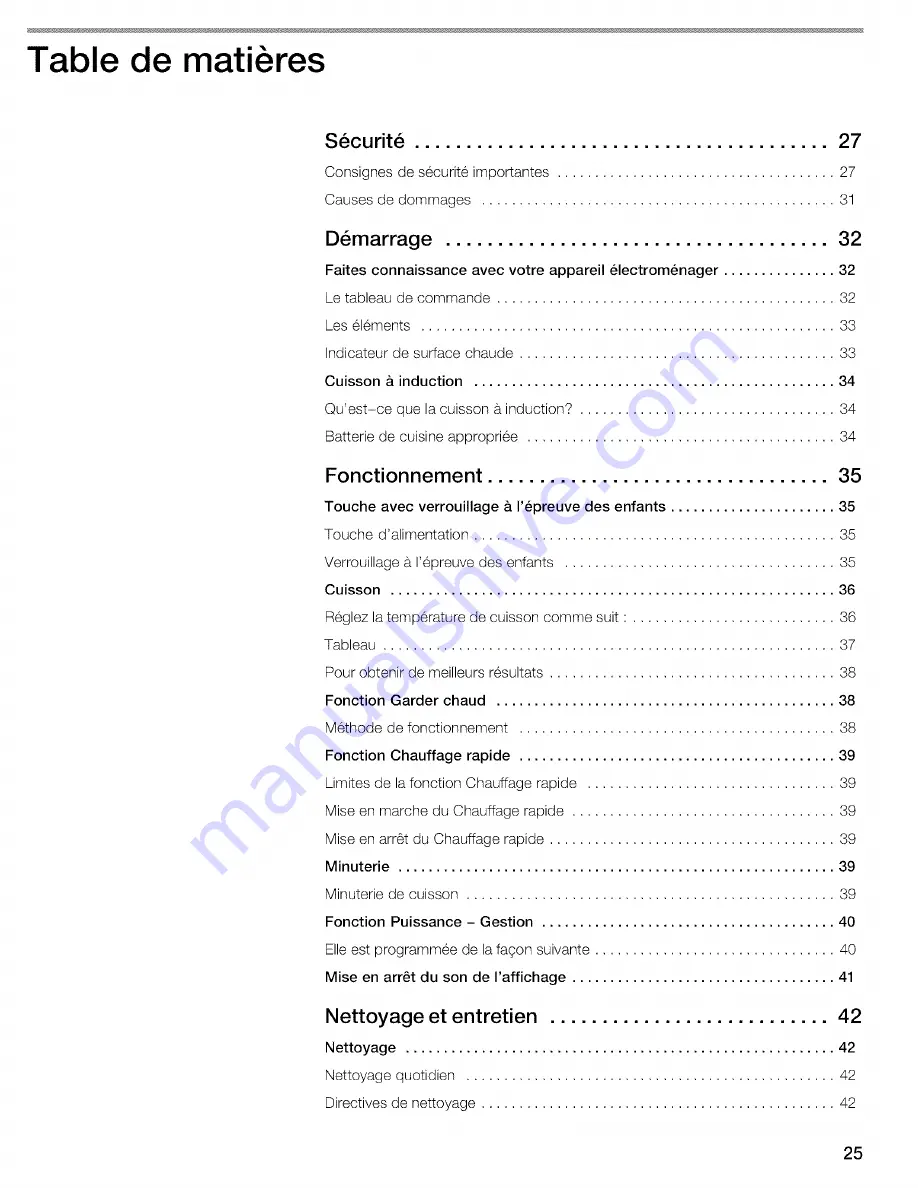 Thermador CIT304E Use And Care Instructions Manual Download Page 25