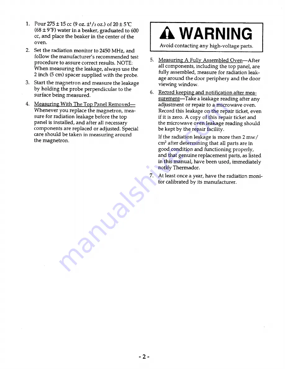 Thermador CMT127 Service Manual Download Page 8