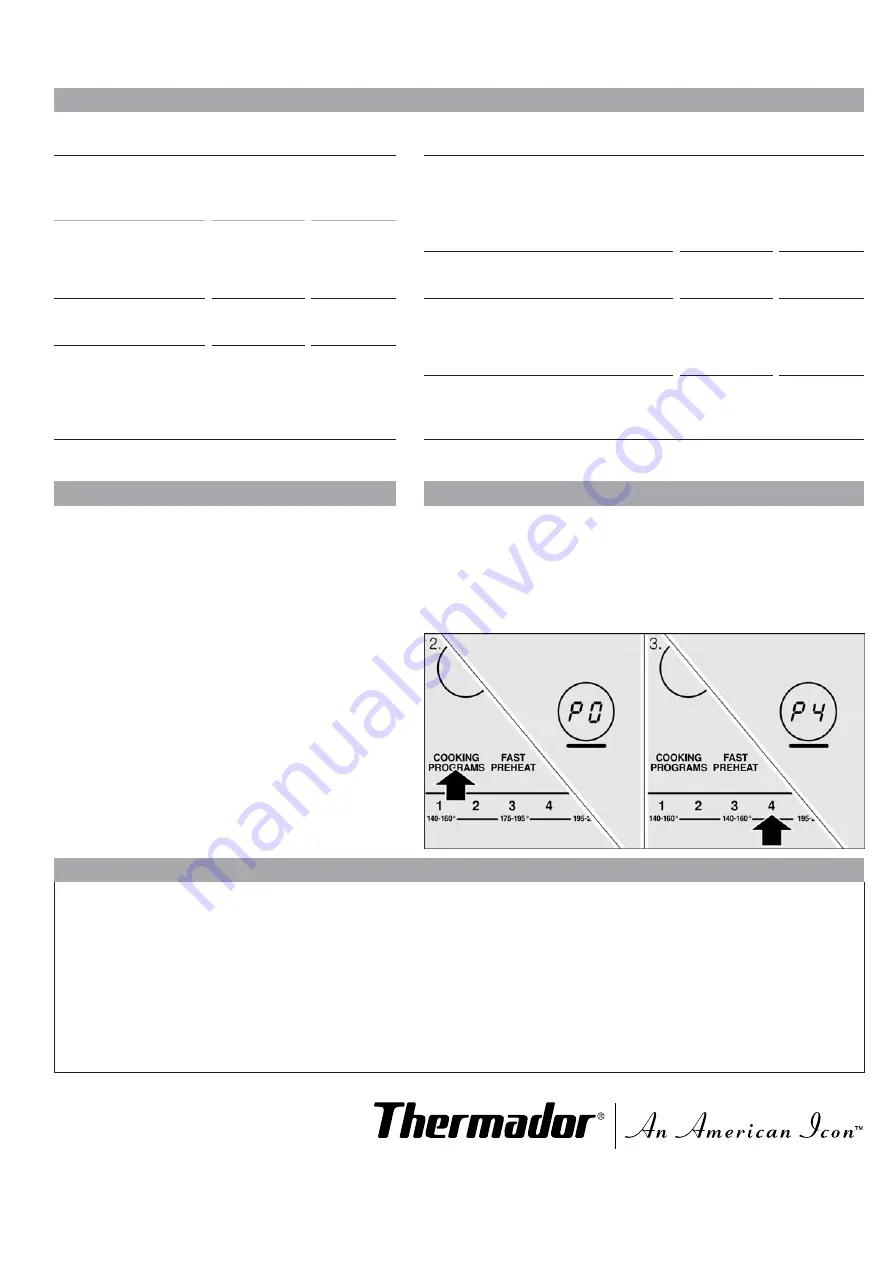 Thermador CookSmart CES304FS Quick Reference Manual Download Page 6