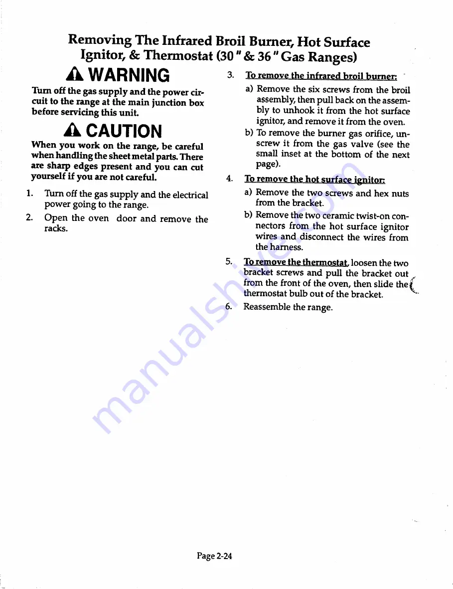 Thermador GP24WK Service Manual Download Page 33