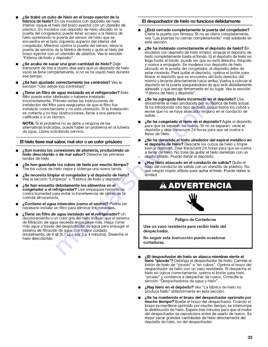 Thermador KBUDT4250E Use & Care Manual Download Page 35