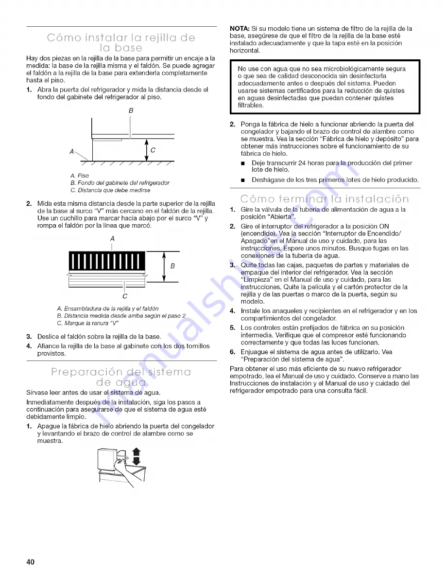 Thermador KBULT3655E Installation Instructions Manual Download Page 40