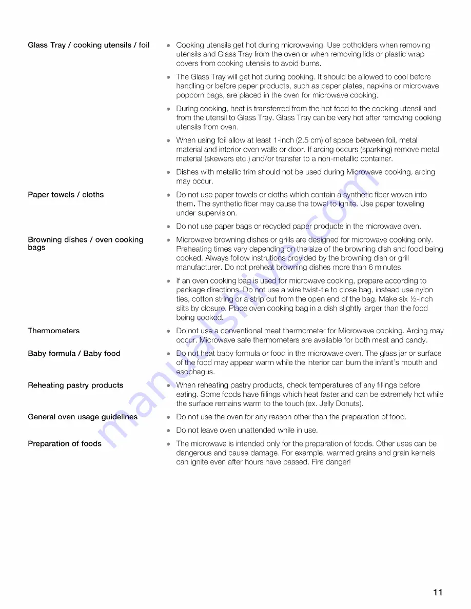 Thermador MBESLFTD Use And Care Manual Download Page 11