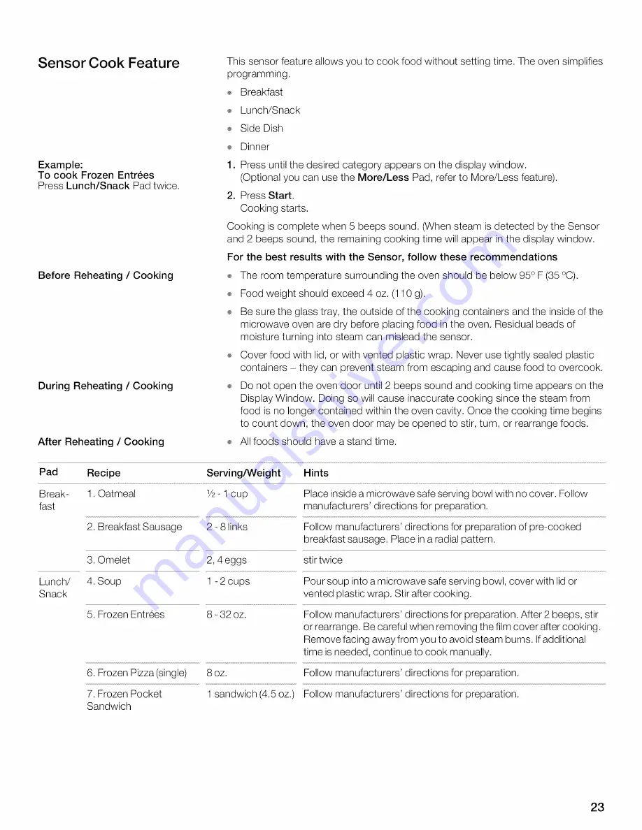 Thermador MBESLFTD Use And Care Manual Download Page 23