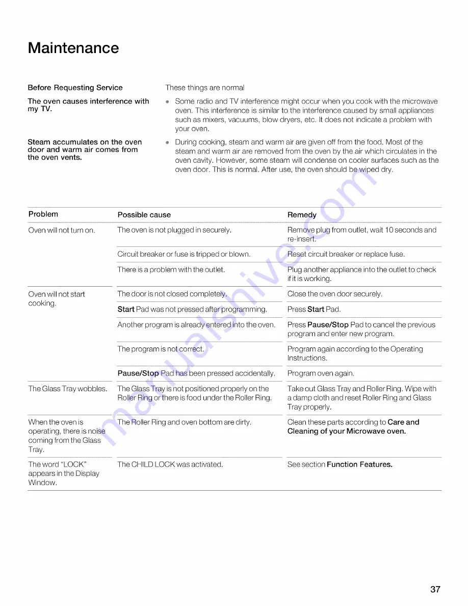 Thermador MBESLFTD Use And Care Manual Download Page 37