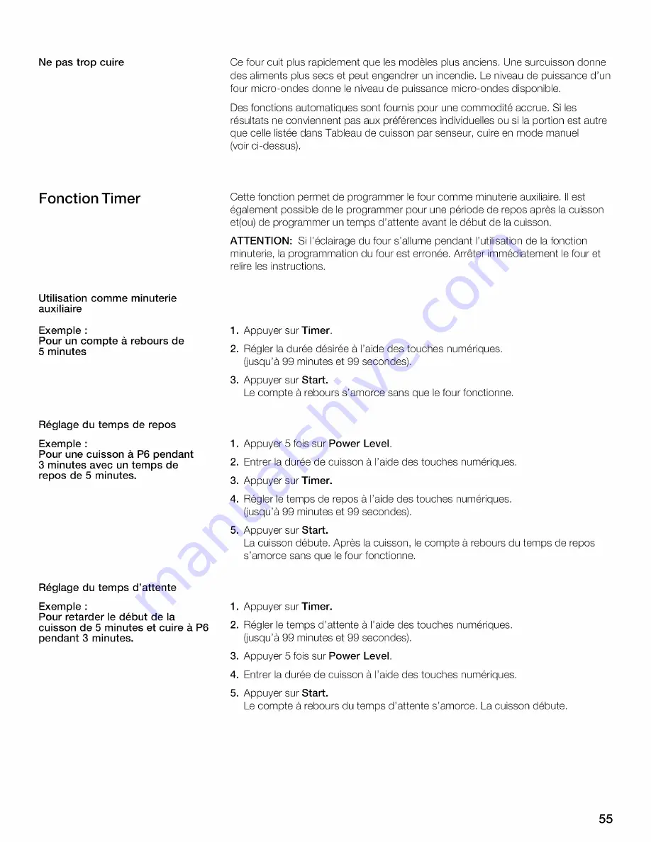 Thermador MBESLFTD Use And Care Manual Download Page 55