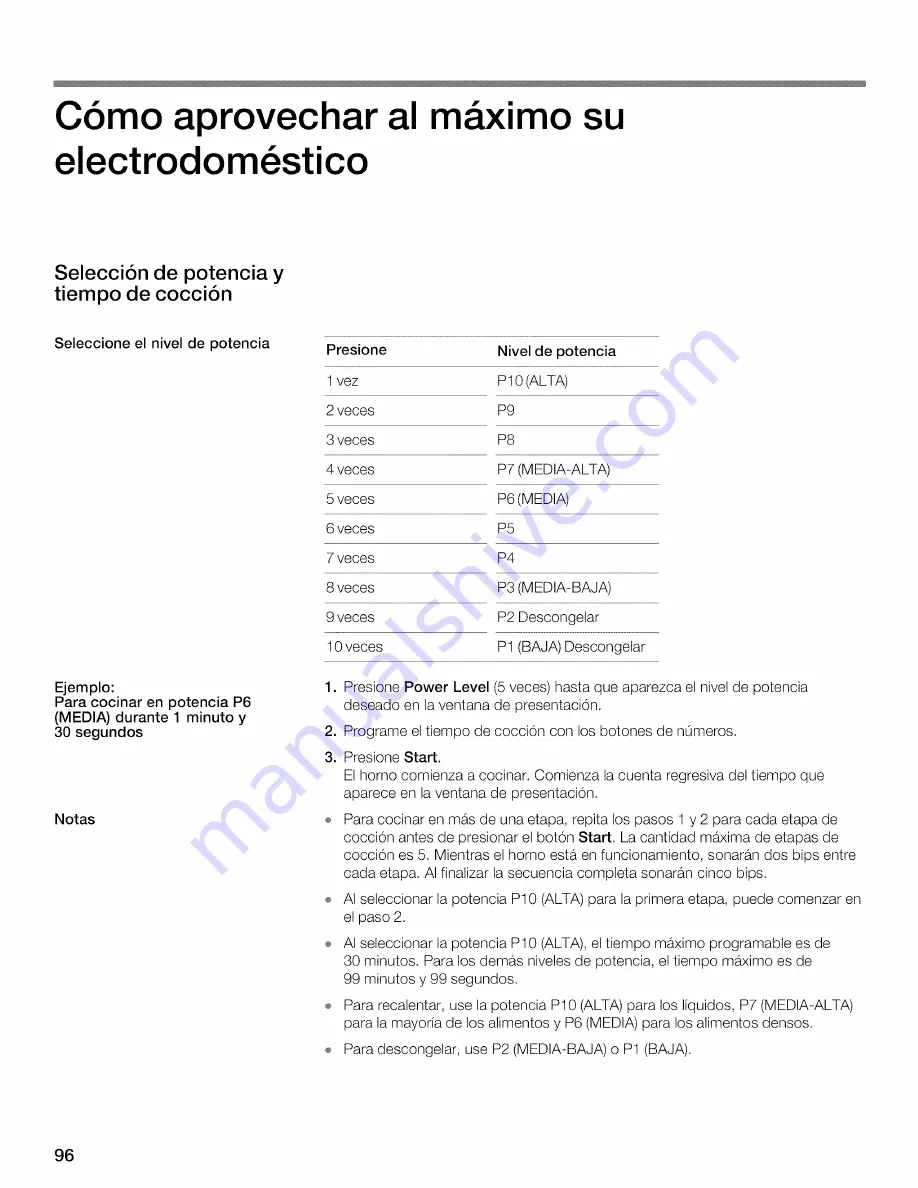 Thermador MBESLFTD Use And Care Manual Download Page 96