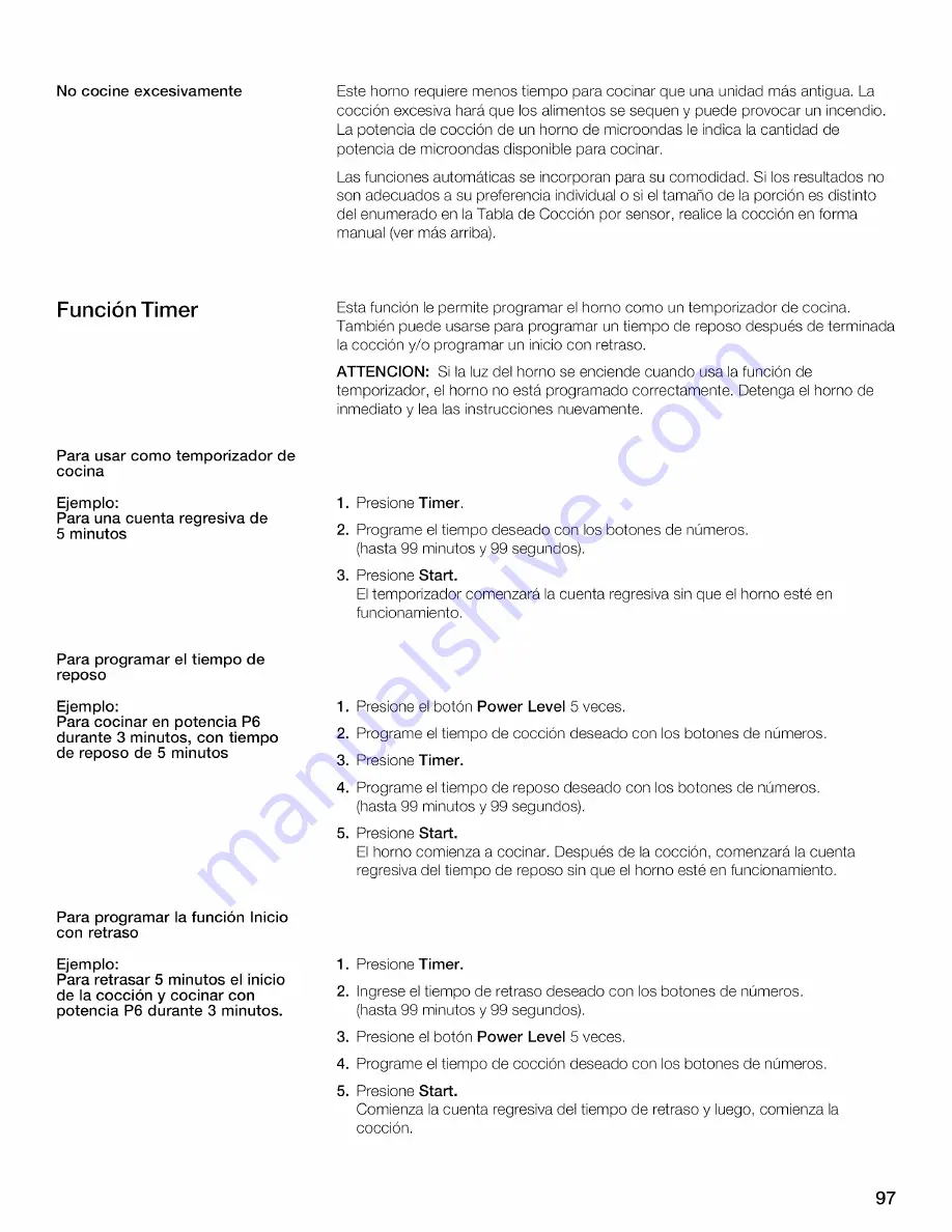 Thermador MBESLFTD Use And Care Manual Download Page 97