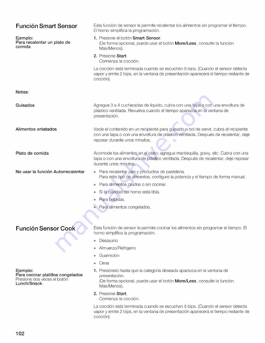 Thermador MBESLFTD Use And Care Manual Download Page 102