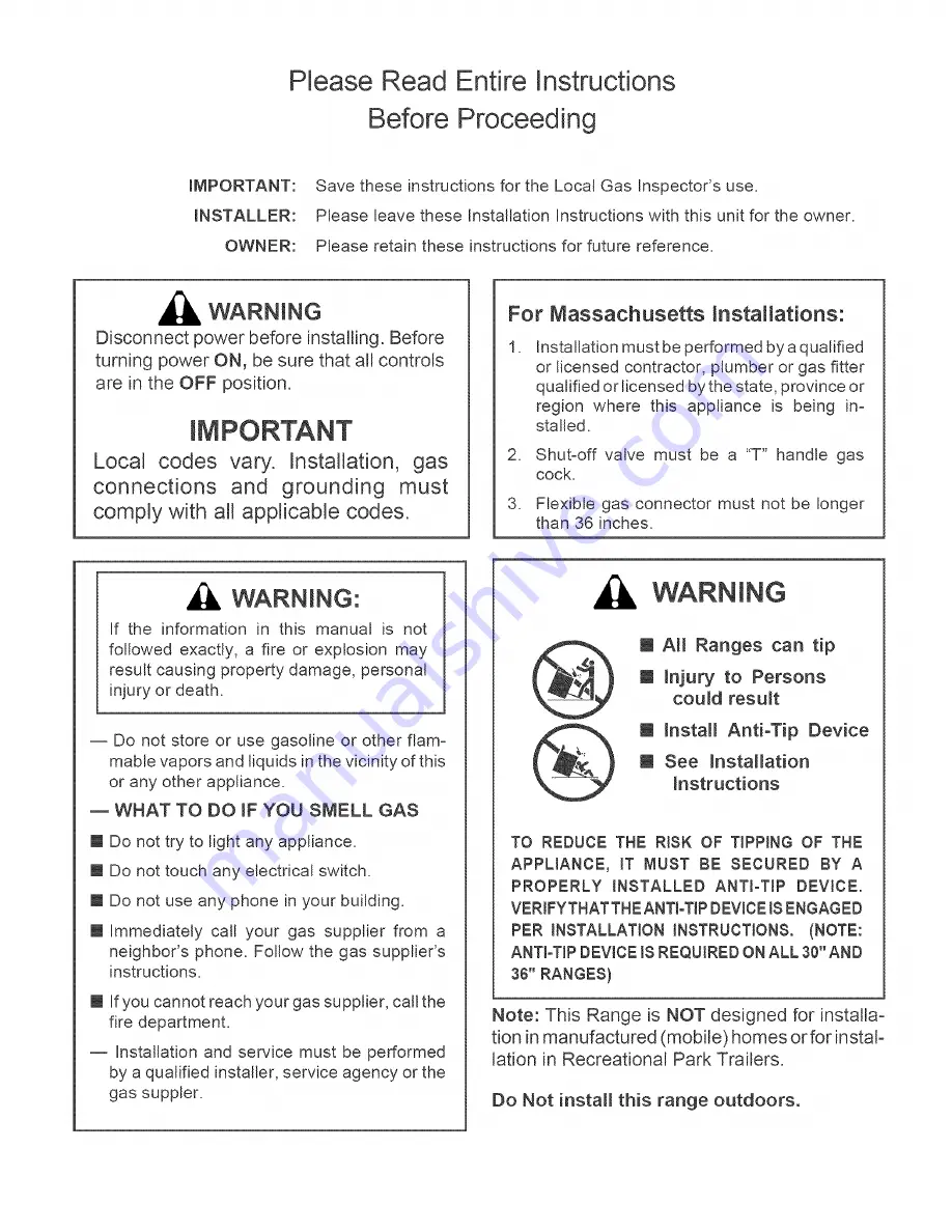 Thermador Pro-Harmony P304 Installation Instructions Manual Download Page 2